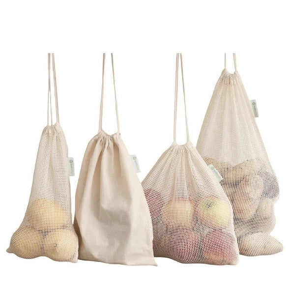 Conjunto de sacos reutilizaveis x 8 | Algodão Orgânico