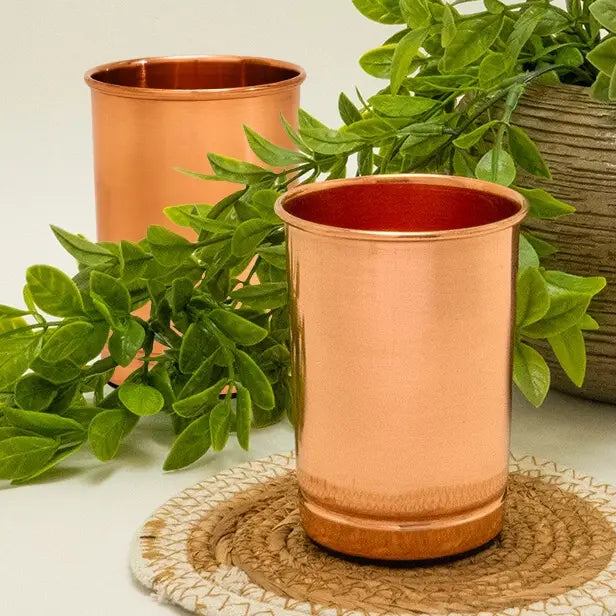 Copos de Cobre Ayurveda – Conjunto de 2 Lisos (300 ml)