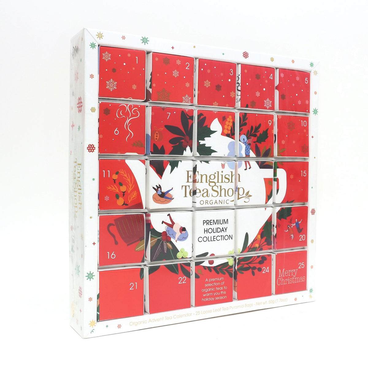 Calendário do Advento Puzzle Vermelho – English Tea Shop | 25 Pirâmides de Chá Biológico