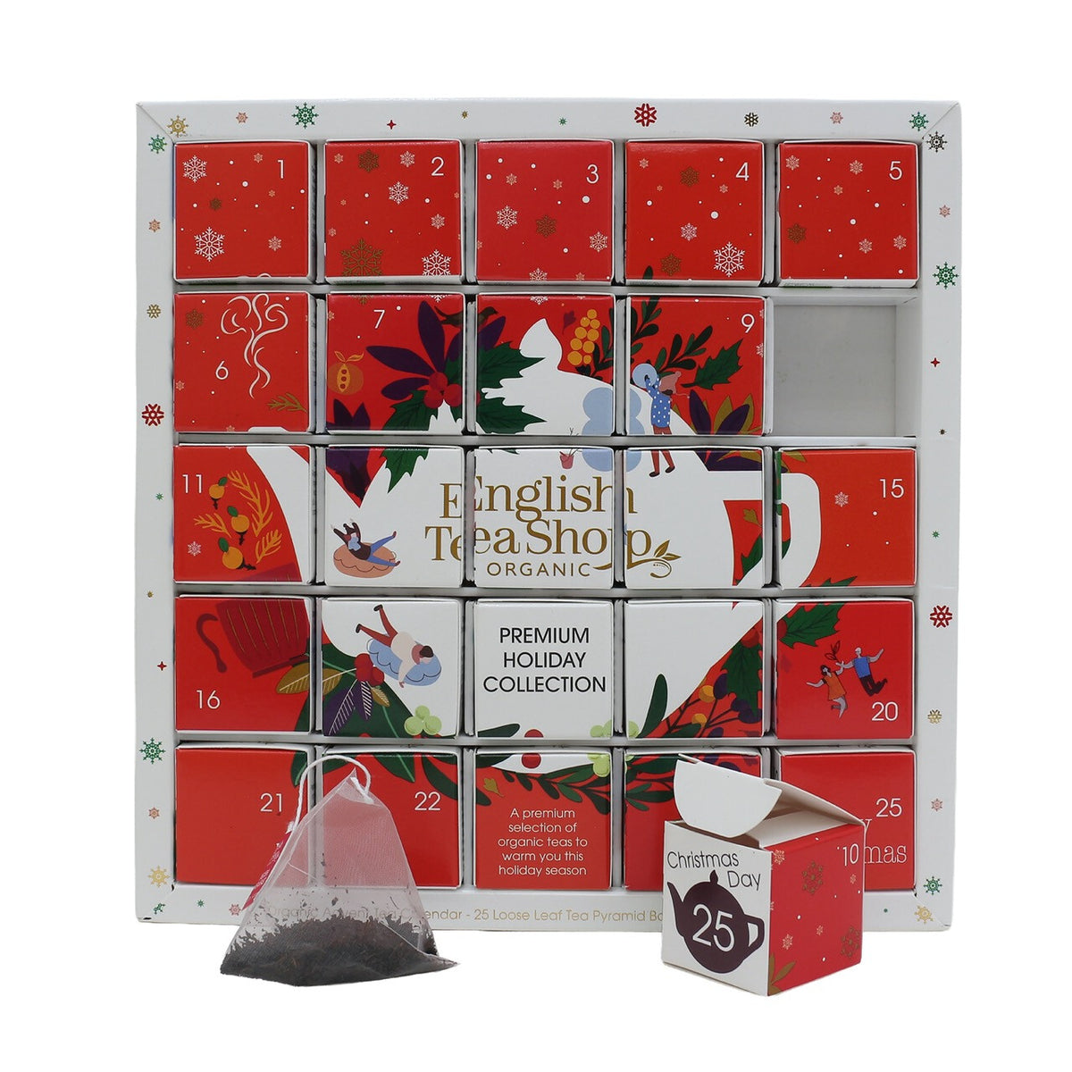 Calendário do Advento Puzzle Vermelho – English Tea Shop | 25 Pirâmides de Chá Biológico