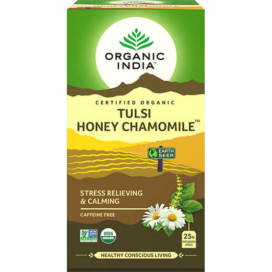 Infusão Biológica Tulsi Honey Chamomile - 25 saquetas – Organic India