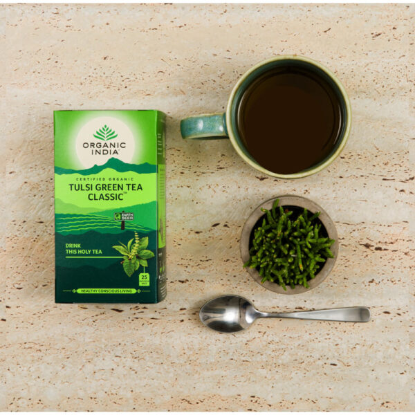 Infusão Biológica Tulsi Green Tea Classic - 25 saquetas – Organic India