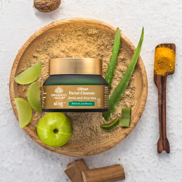 Limpeza Facial Ubtan com Amla e Aloe Vera 25 g – Organic India Kurë