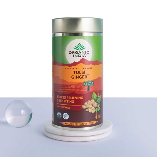 Infusão Tulsi Ginger em Folhas Soltas 100 g – Organic India