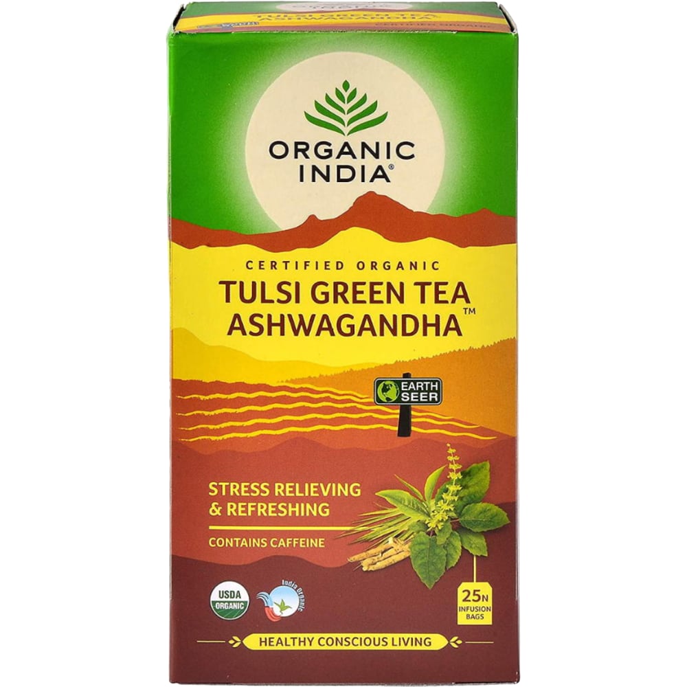 Infusão Biológica Tulsi Green Tea Ashwagandha - 25 saquetas – Organic India
