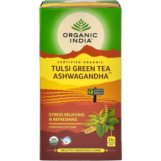 Infusão Biológica Tulsi Green Tea Ashwagandha - 25 saquetas – Organic India