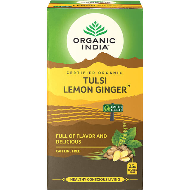 Infusão Biológica Tulsi Lemon Ginger - 25 saquetas – Organic India