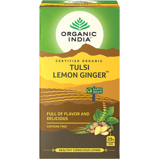 Infusão Biológica Tulsi Lemon Ginger - 25 saquetas – Organic India
