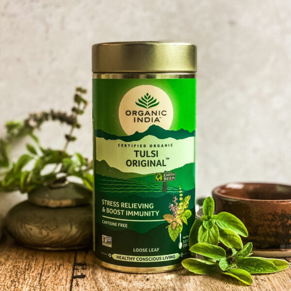 Infusão Biológica Tulsi Original em Folhas Soltas 100 g – Organic India