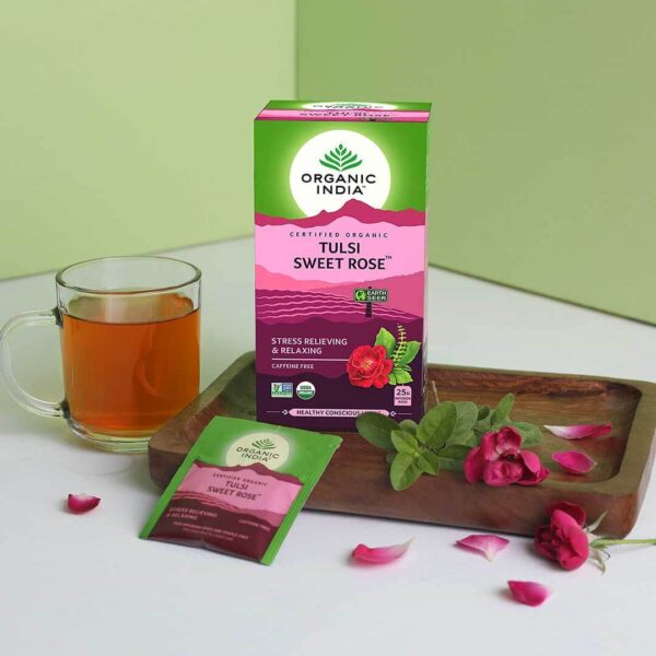 Infusão Biológica Tulsi Sweet Rose - 25 saquetas – Organic India