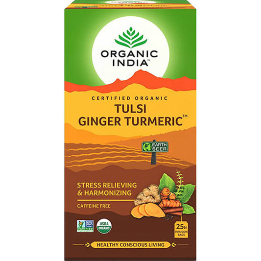Infusão Biológica Tulsi Turmeric Ginger - 25 saquetas – Organic India