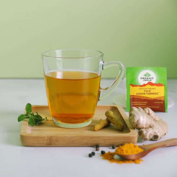 Infusão Biológica Tulsi Turmeric Ginger - 25 saquetas – Organic India