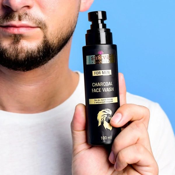 Gel de Limpeza Facial para Homem com Carvão Ativado 100 ml – Sattva