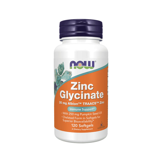Zinc Glycinate 30mg 120 Cápsulas Now Foods